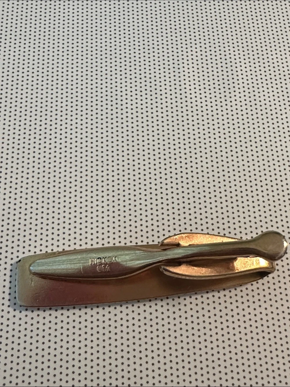 Vintage‎ Hickock Mid Century Gold Tone Cufflinks & Tie Clasp Set